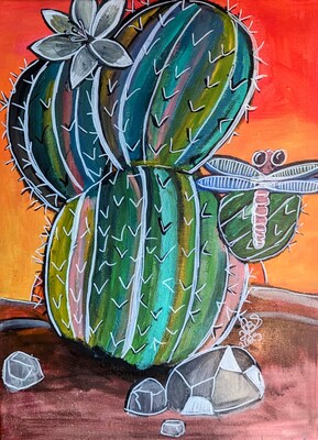 Original Acrylic Painting! Cactus in the Southwest - image1
